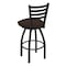 Holland Bar Stool Co 30" Swivel Bar Stool, Black Wrinkle, Rein Coffee Seat 41030BW025 - alternate 2